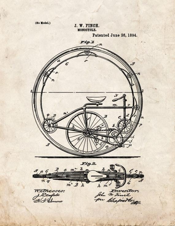 Monocycle Patent Print
