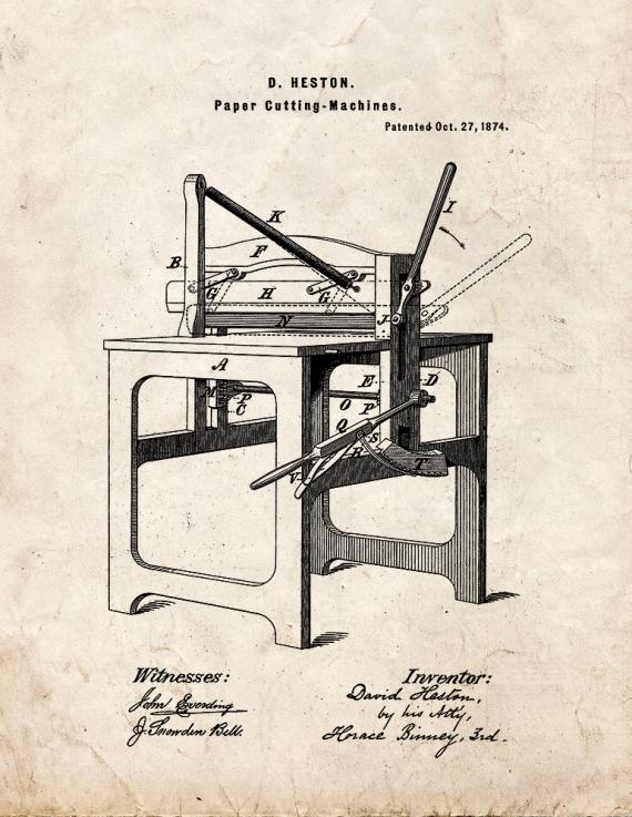 Paper Cutting Machines Patent Print