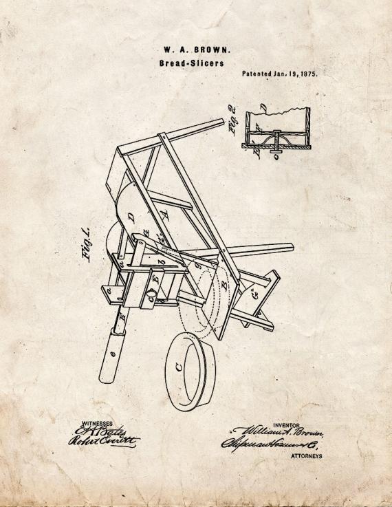 Bread Slicer Patent Print