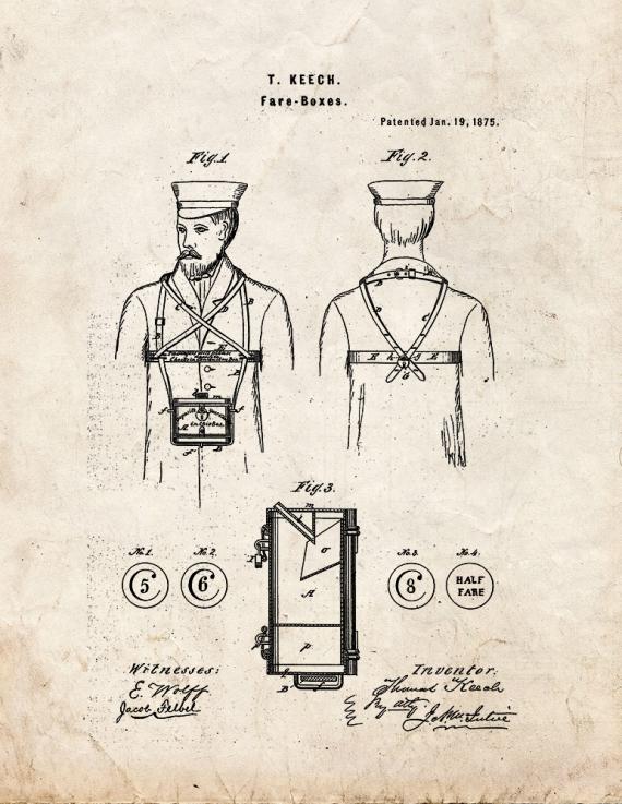 Fare-boxe Patent Print