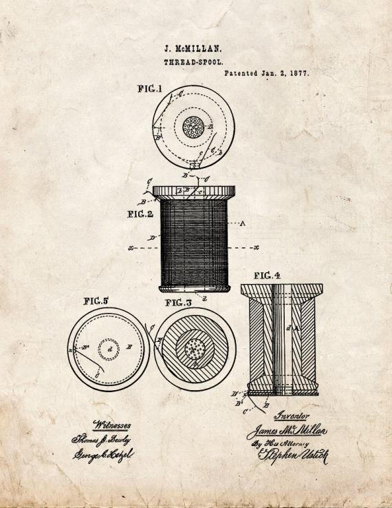 Thread Spool Patent Print