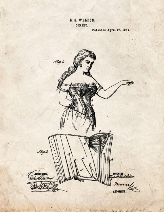 Corset Patent Print