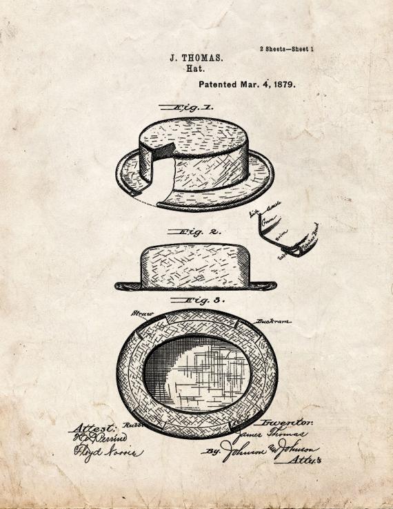 Hat Patent Print