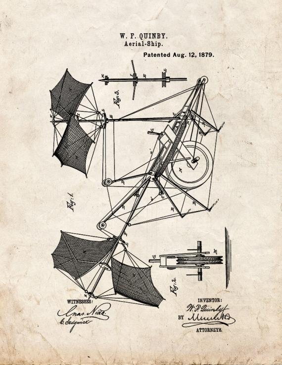 Aerial Ship Patent Print