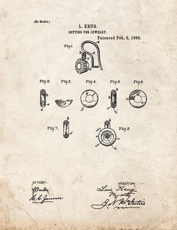 Setting For Jewelry Patent Print