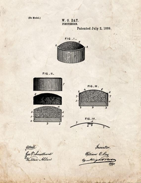 Pin Cushion Patent Print
