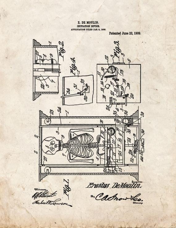 Moulin Initiation Device Magic Patent Print