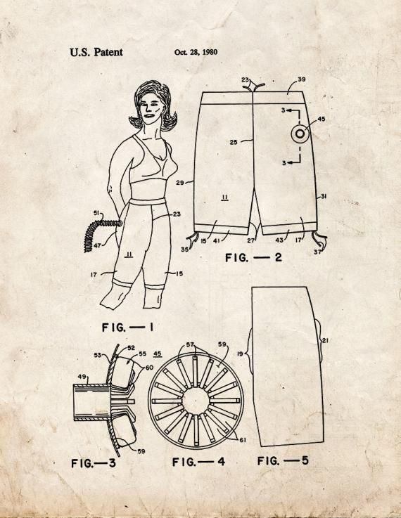 Exercise Pants Patent Print