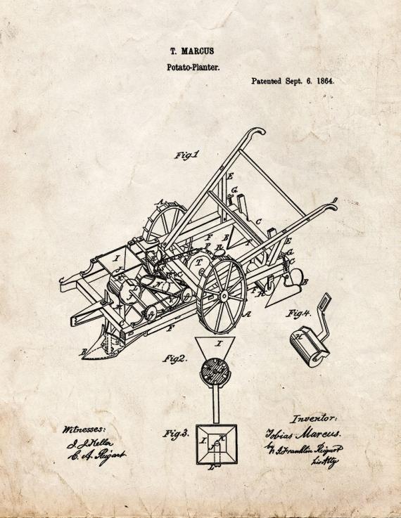 Potato Planter Patent Print