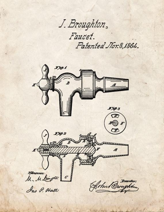 Faucet Patent Print