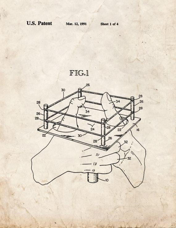 Thumb Wrestling Game Apparatus Patent Print