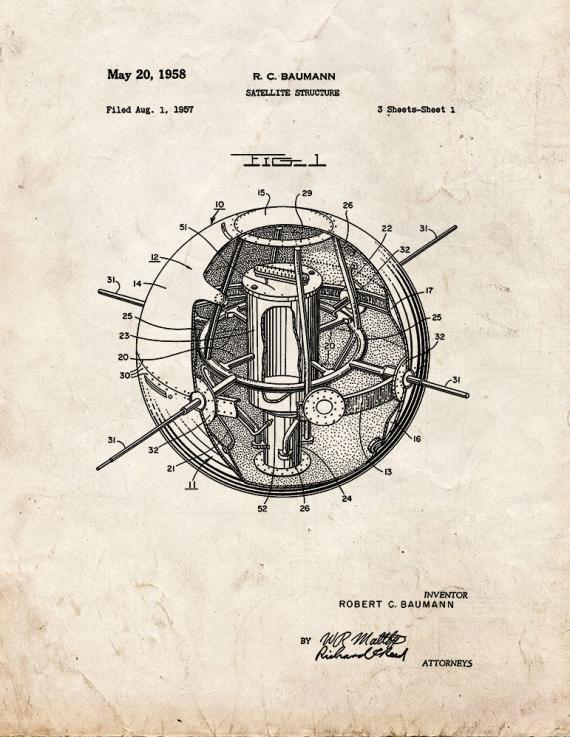 Satellite Structure Patent Print