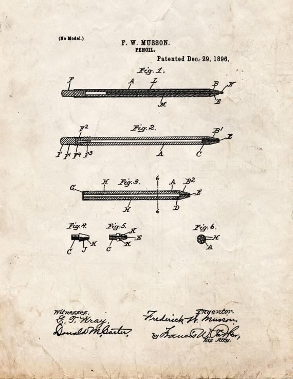 Pencil Patent Print
