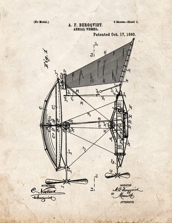 Aerial Vessel Patent Print