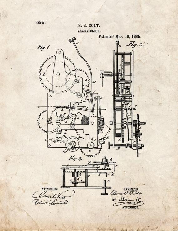 Alarm Clock Patent Print