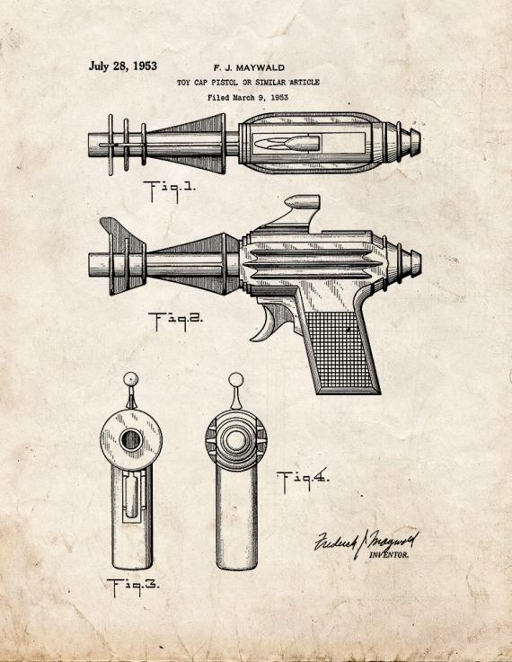 Toy Cap Pistol Patent Print