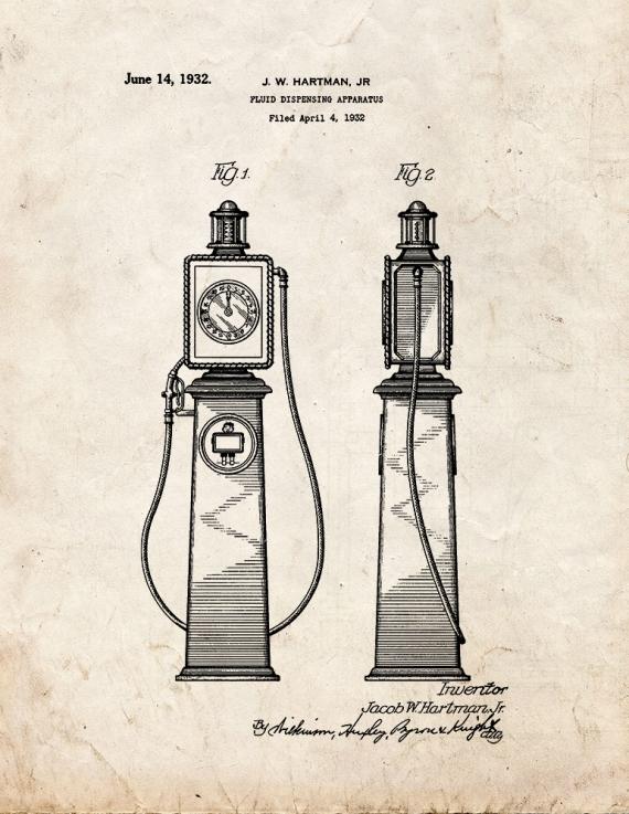 Gas Pump Dispensing Apparatus Patent Print