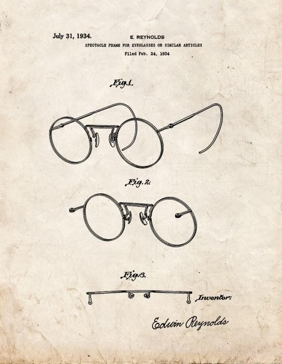 Spectacles Patent Print