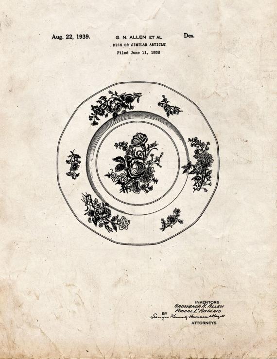Dish Patent Print
