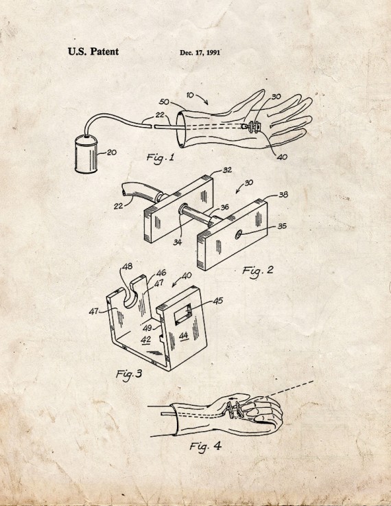 Toy Web-shooting Glove Patent Print