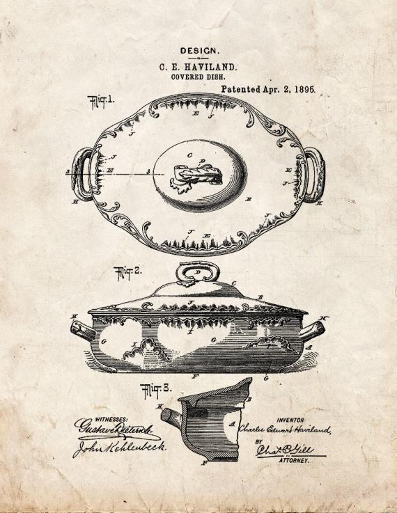 Covered Dish Patent Print