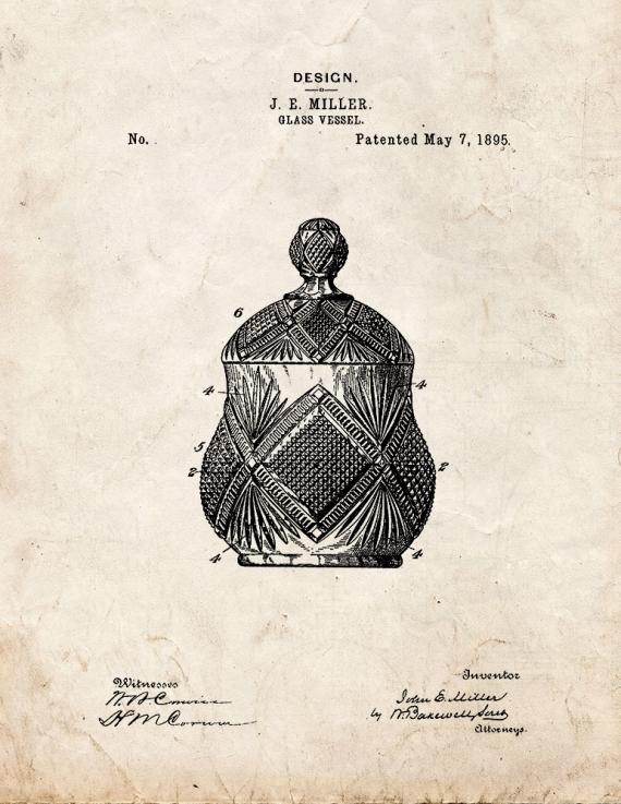 Glass Vessel Patent Print