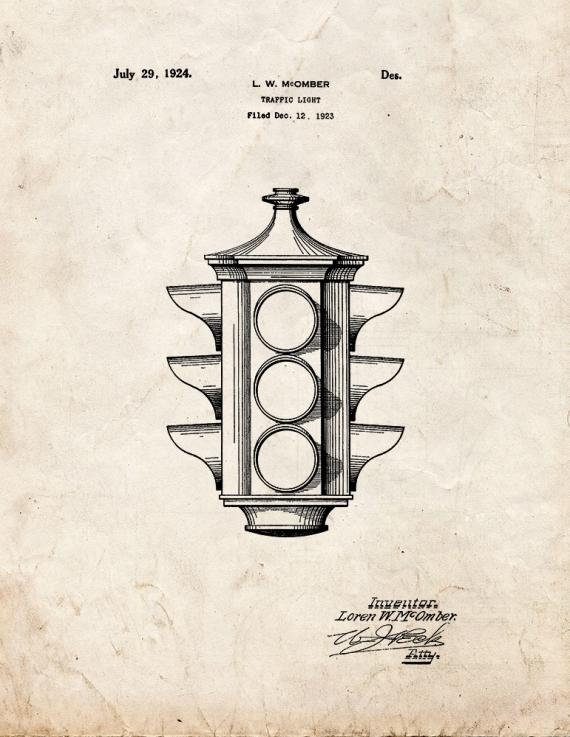 Traffic Light Patent Print