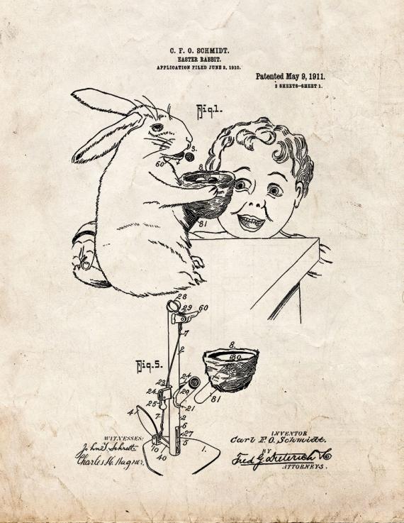 Easter Rabbit Patent Print