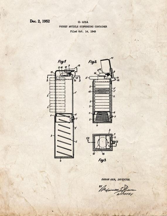 Pez Dispenser Patent Print