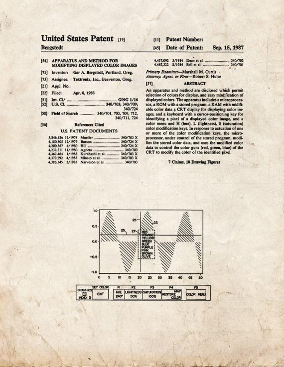 Modifying Displayed Color Images Patent Print