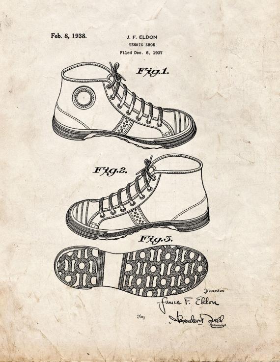 Tennis Shoe Patent Print