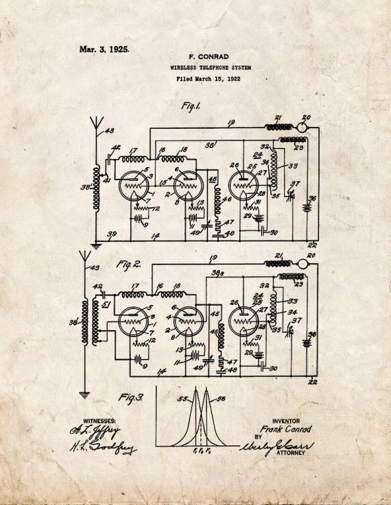 Wireless Telephone System Patent Print