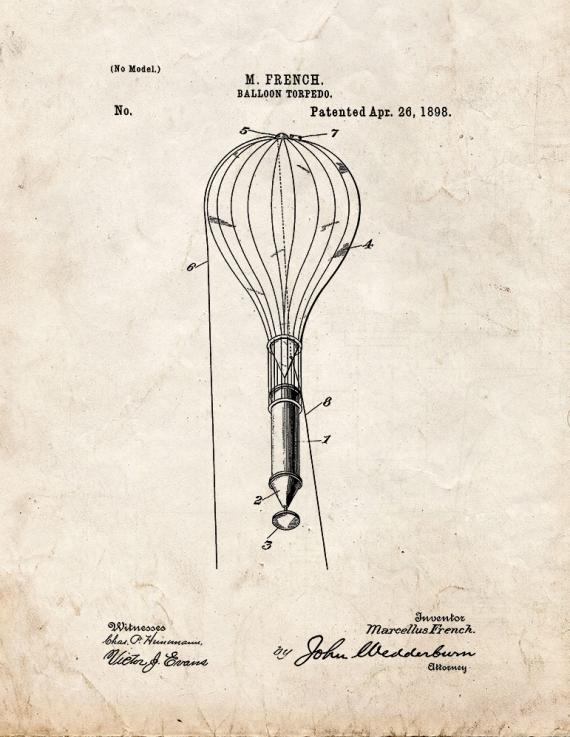 Balloon Torpedo Patent Print