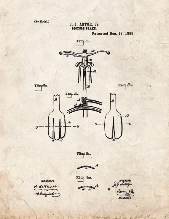 Bicycle Brake Patent Print