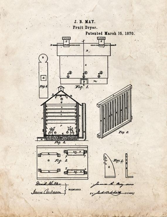 Fruit Drier Patent Print