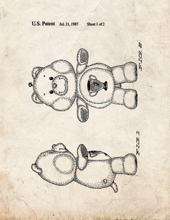 Champ Care Bear Patent Print
