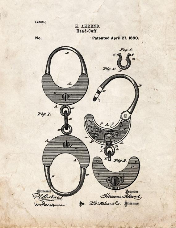 Handcuff Patent Print