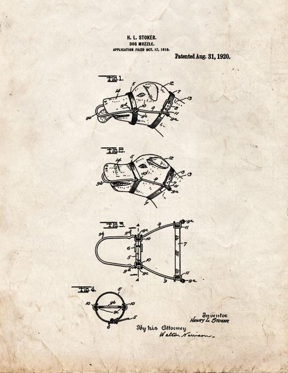 Dog Muzzle Patent Print