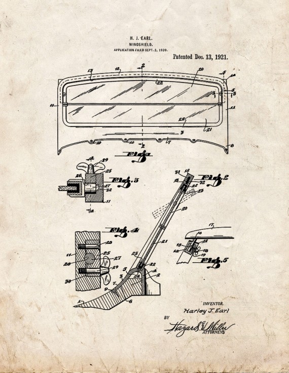 Windshield Patent Print