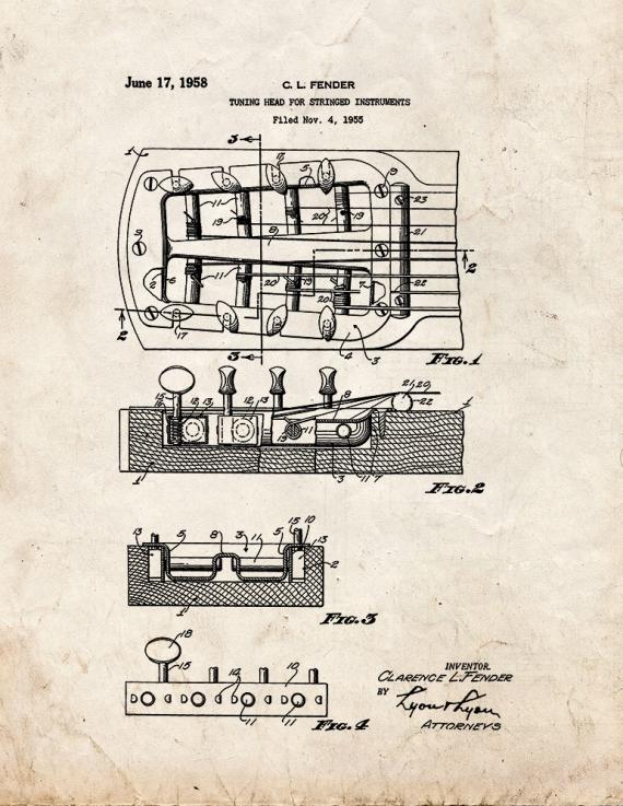 Tuning Head For Stringed Instruments Patent Print