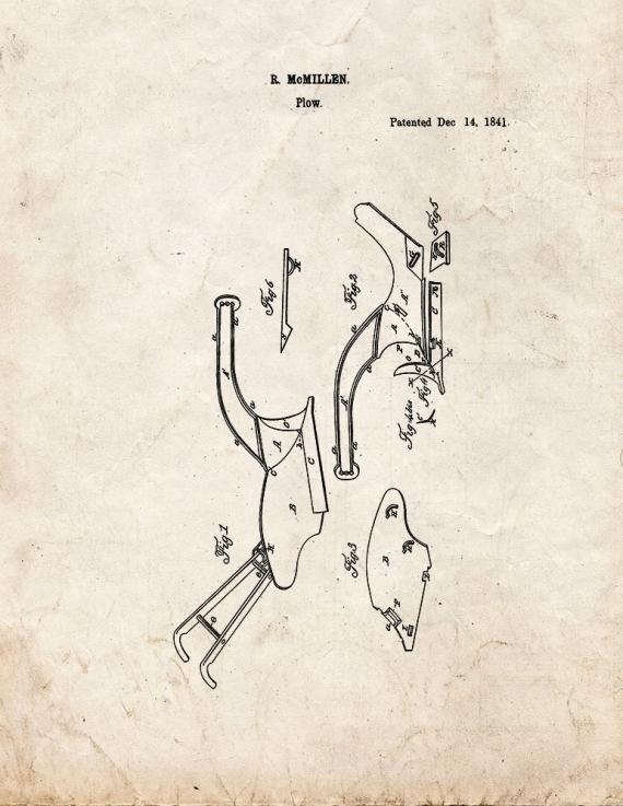 Cast-iron Plow Patent Print