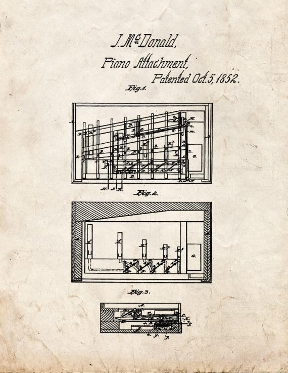 Piano Attachment Patent Print