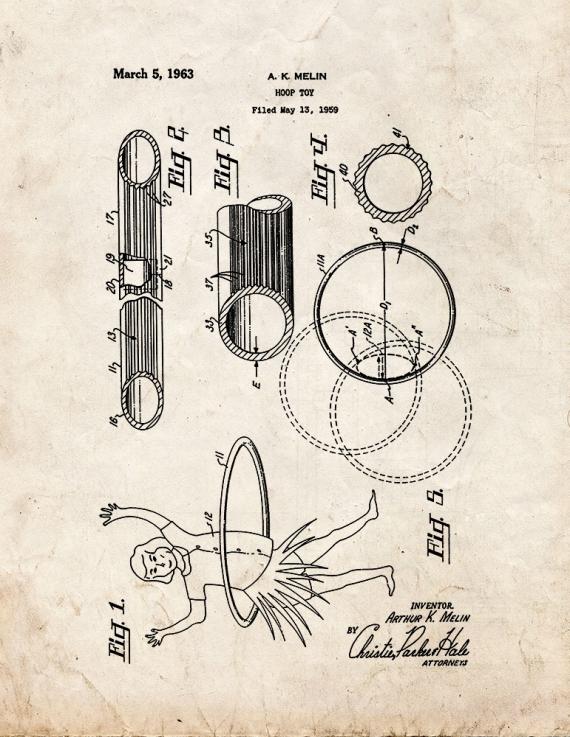 Hoop Toy Patent Print