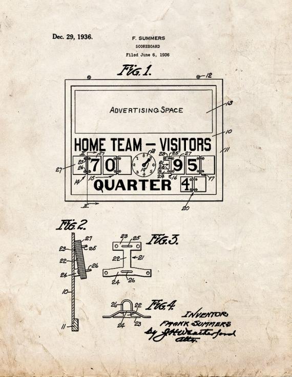 Scoreboard Patent Print