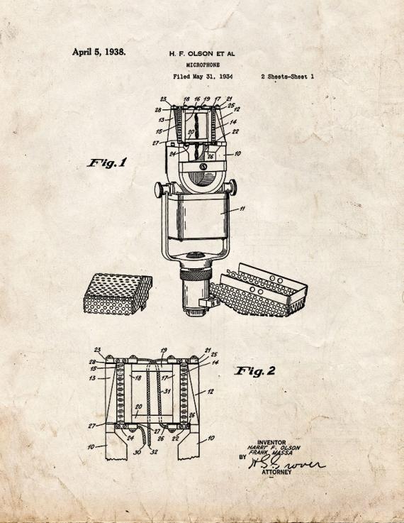 Microphone Patent Print