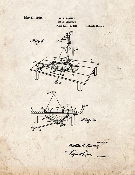 Art Of Animation Patent Print