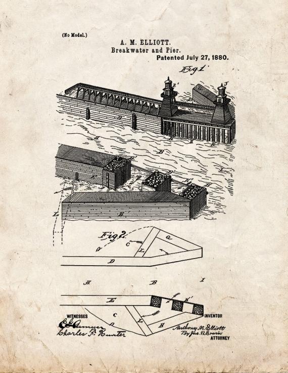 Breakwater And Pier Patent Print