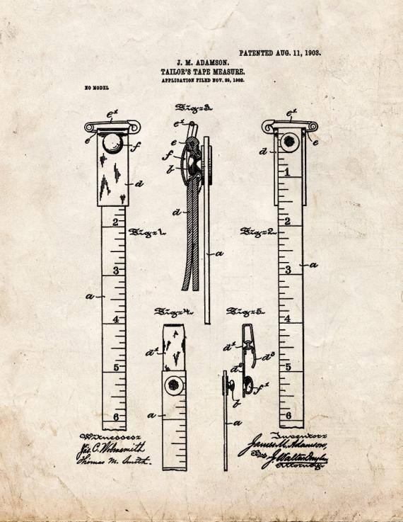 Tailor's Tape-measure Patent Print