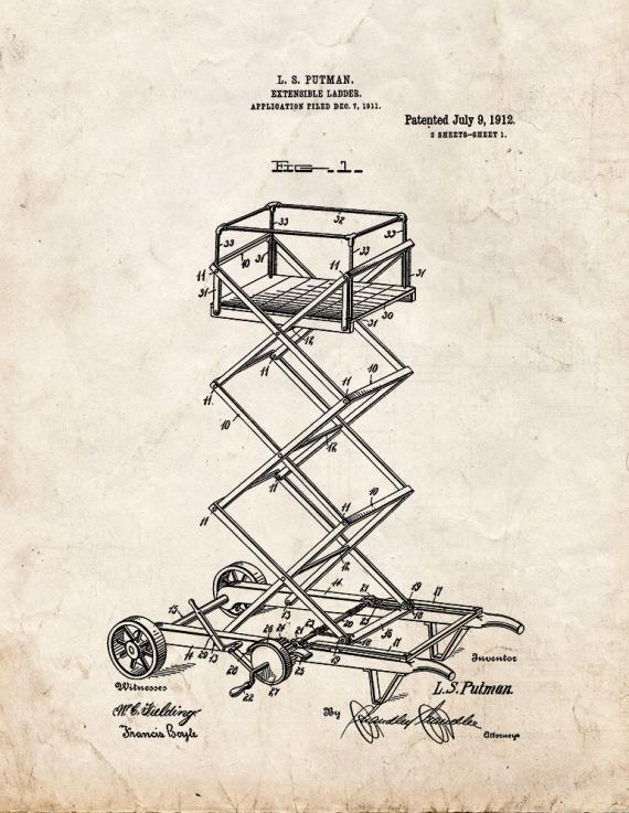 Extensible Ladder Patent Print