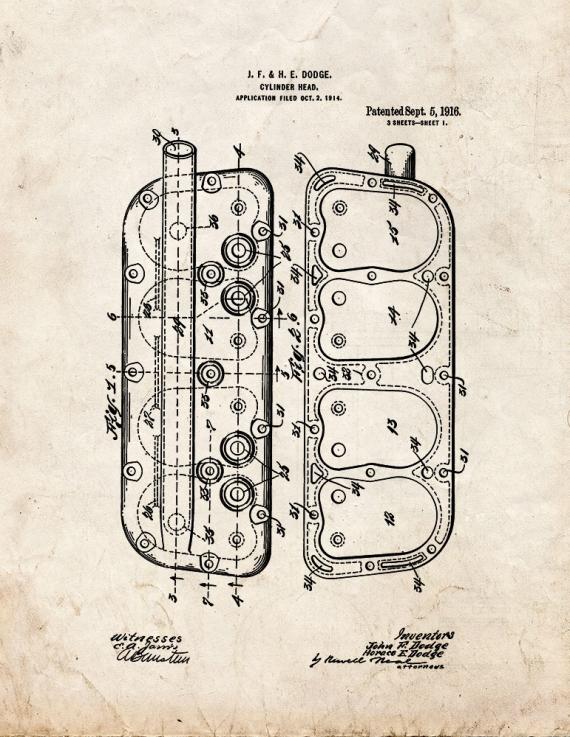 Cylinder-head Patent Print